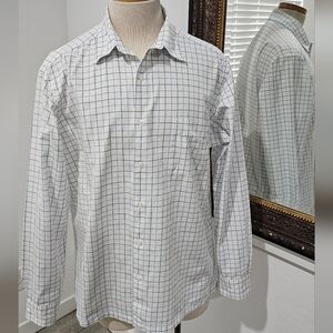 Ralph Lauren White and Blue Button Down Grid Shirt Purple Tag ‐ Large (SOLD)